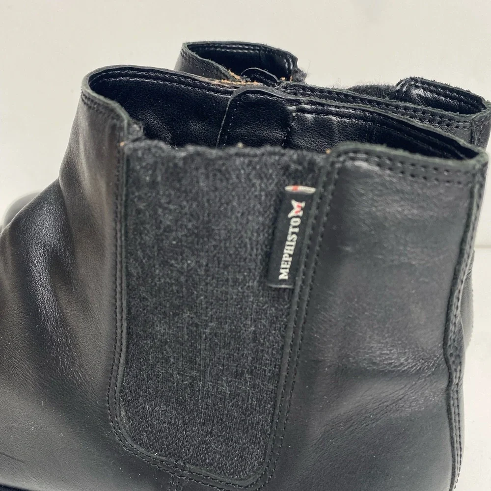 Mephisto Silva Black Leather Chelsea Boots Sz 11